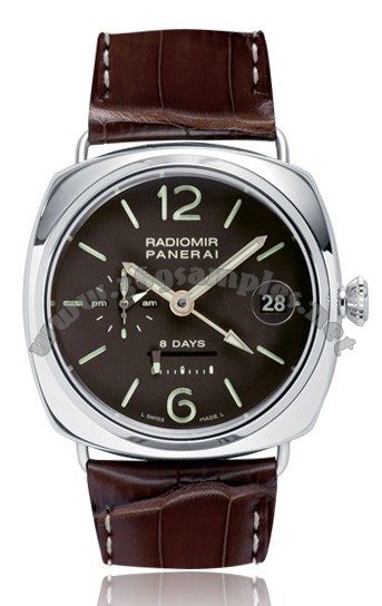 Panerai Radiomir 8 Days GMT Platinum Mens Wristwatch PAM00201